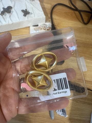 Vintage Matte Gold Monet Oval Clip On Earrings