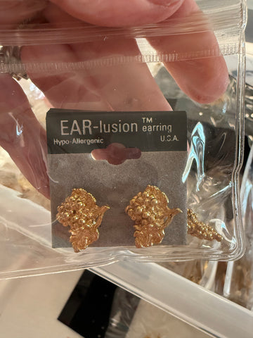 Vintage Gold Ear-lusion post Earrings
