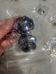 Vintage Large Navy Sequin Cluster Clip On Earrings
