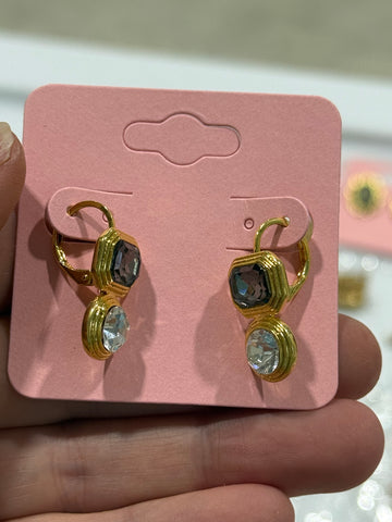 Vintage Gold And Gem Petite Earrings