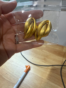 Vintage Matte Gold Chunky Gold Earrings