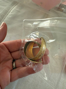 Vintage Large Etched Hoop Post Earrings