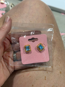 Vintage Gold and Topaz Post Stud Earrings
