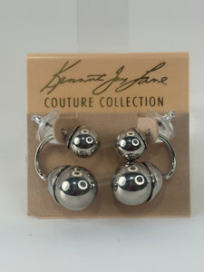 Vintage KJL Couture Collection Silver Post Earrings