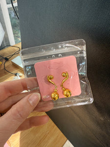 Vintage Petite Gold Drop Earrings