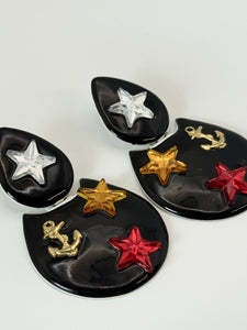 Vintage 80s Nautical Large Earrings