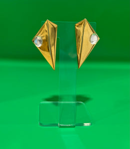 Vintage Gold and Gem 80s post Earrings