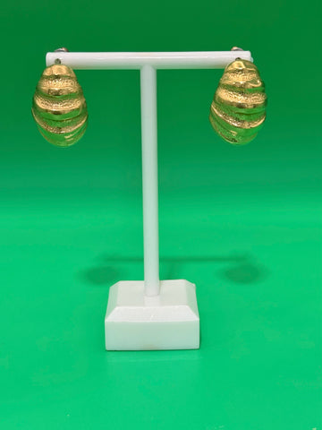 Vintage Chunky Gold Heavy Post Earrings