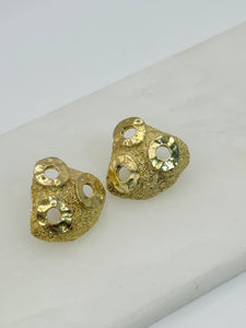Vintage Gold Triangular Punch Out Post Earrings