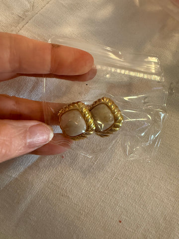 Vintage Gold and Stone Post Earrings