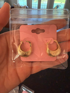 Vintage Gold Bucket Hoop Earrings