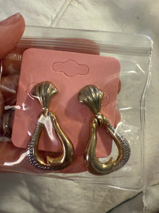 Vintage Gold and Pave Door Knocker Post Earrings