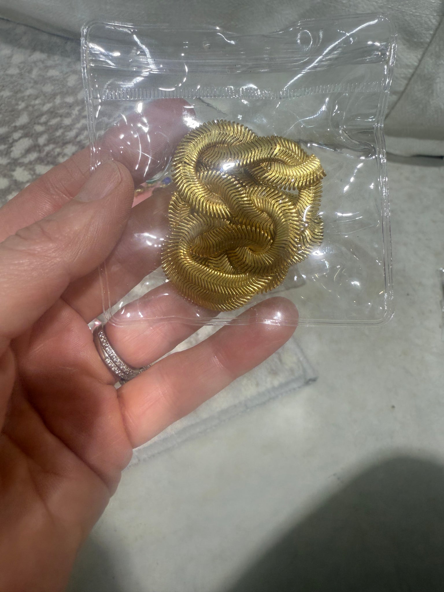 Vintage Large Snake Chain Gold Post Back Earrings