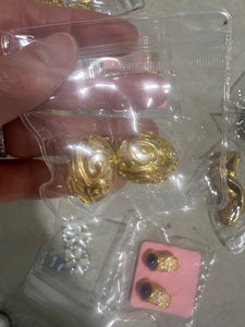 Vintage Petite Pearl Clip On Earrings With Gold Detail