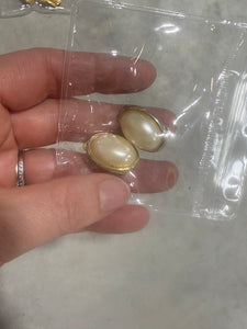 Vintage Petite Pearl And Gold Clip On Earrings