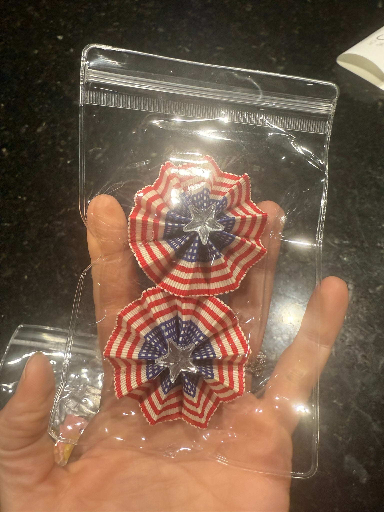 Vintage Patriotic Fan Flag Post earrings