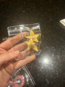 Vintage Matte Gold Signed Star Post Earrings