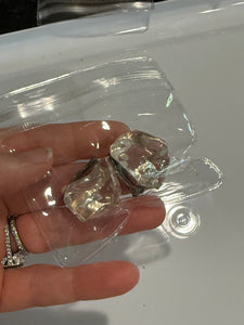 Vintage Clear Chunky Acrylic Stine Clip On Earrings