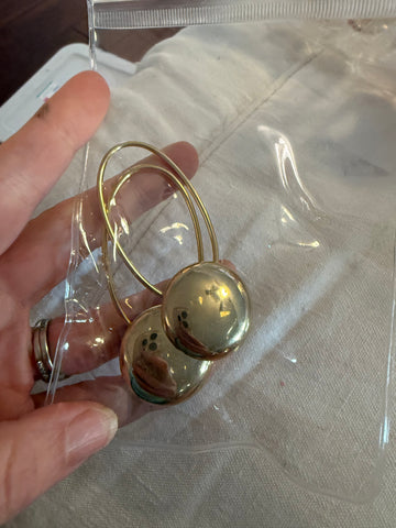Vintage Large Gold Acrylic Post Earrings