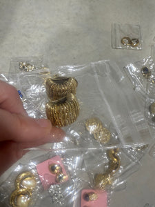 Vintage Fat Gold Hoop Clip On Earrings