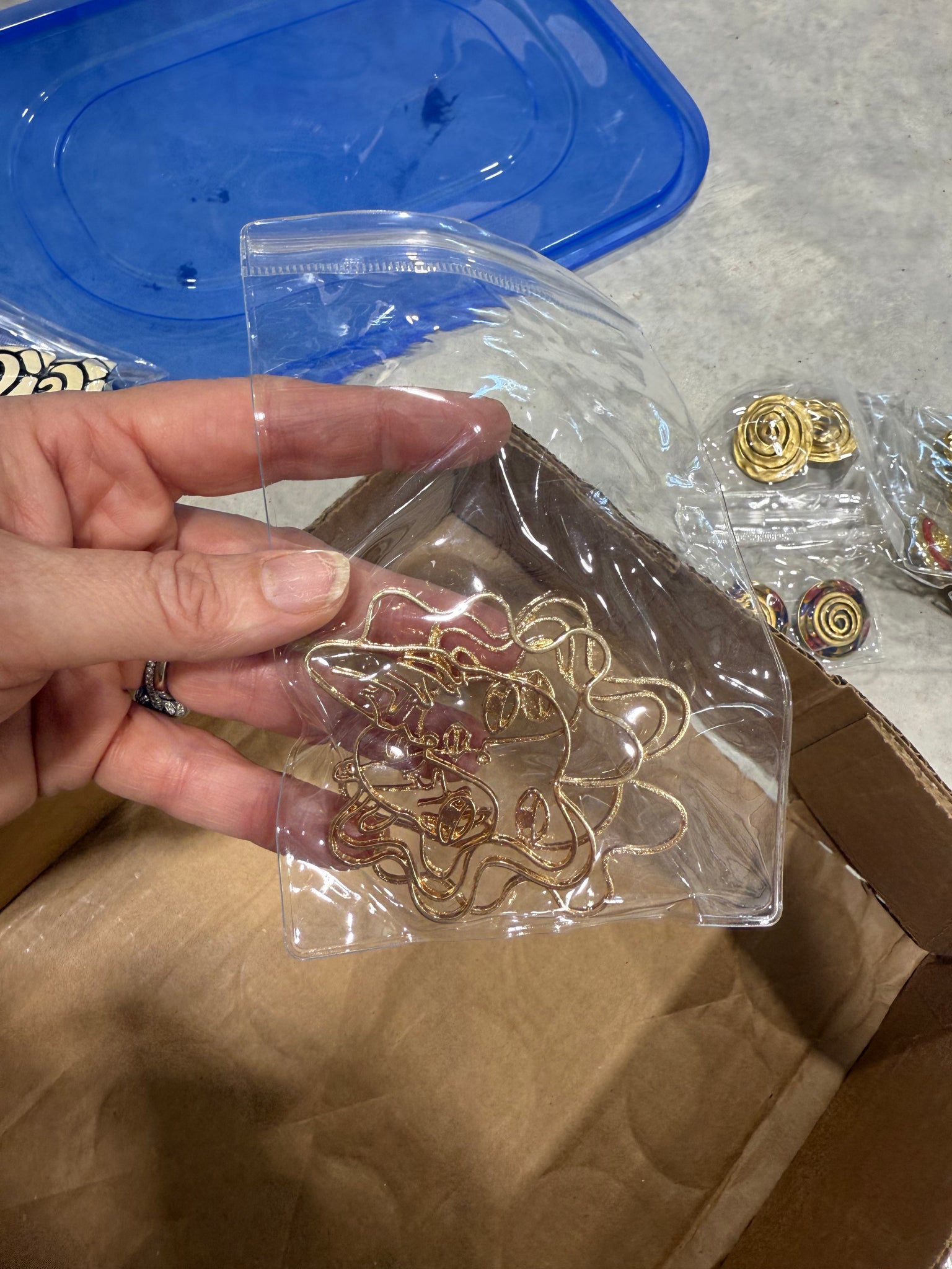 Vintage Large Gold Woman Face Post Earrings