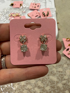 Vintage Petite Napier CZ Drop Earrings