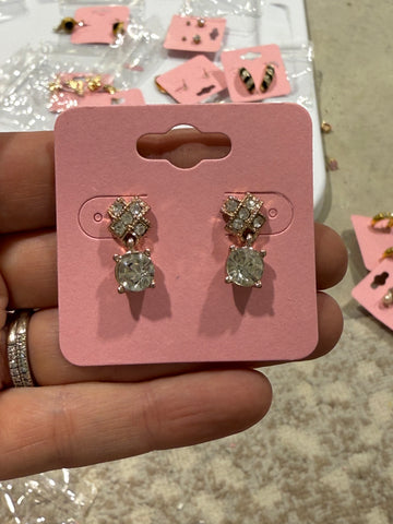 Vintage Petite Napier CZ Drop Earrings