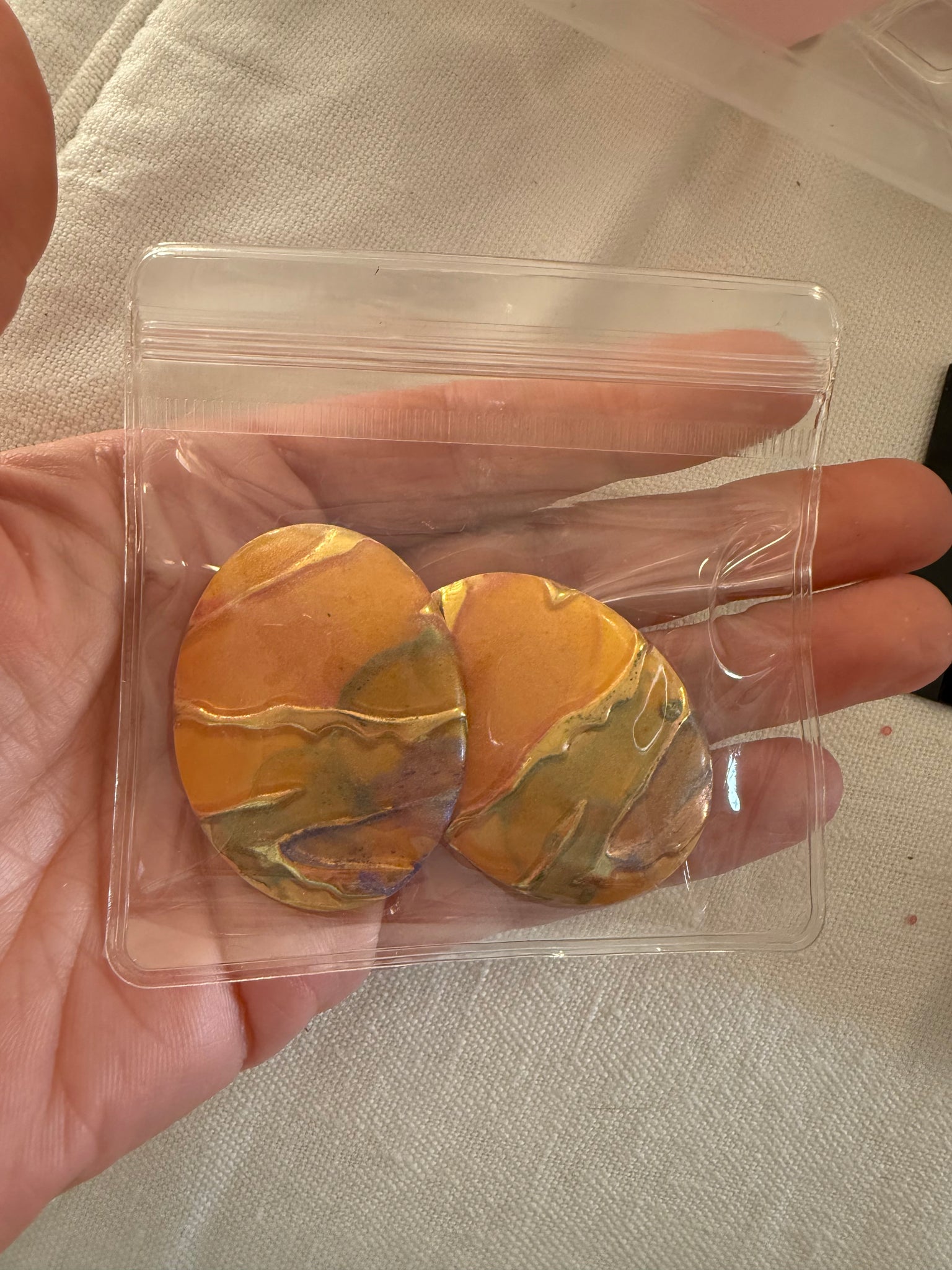 Vintage Enamel Egg Post Earrings