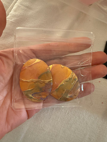 Vintage Enamel Egg Post Earrings