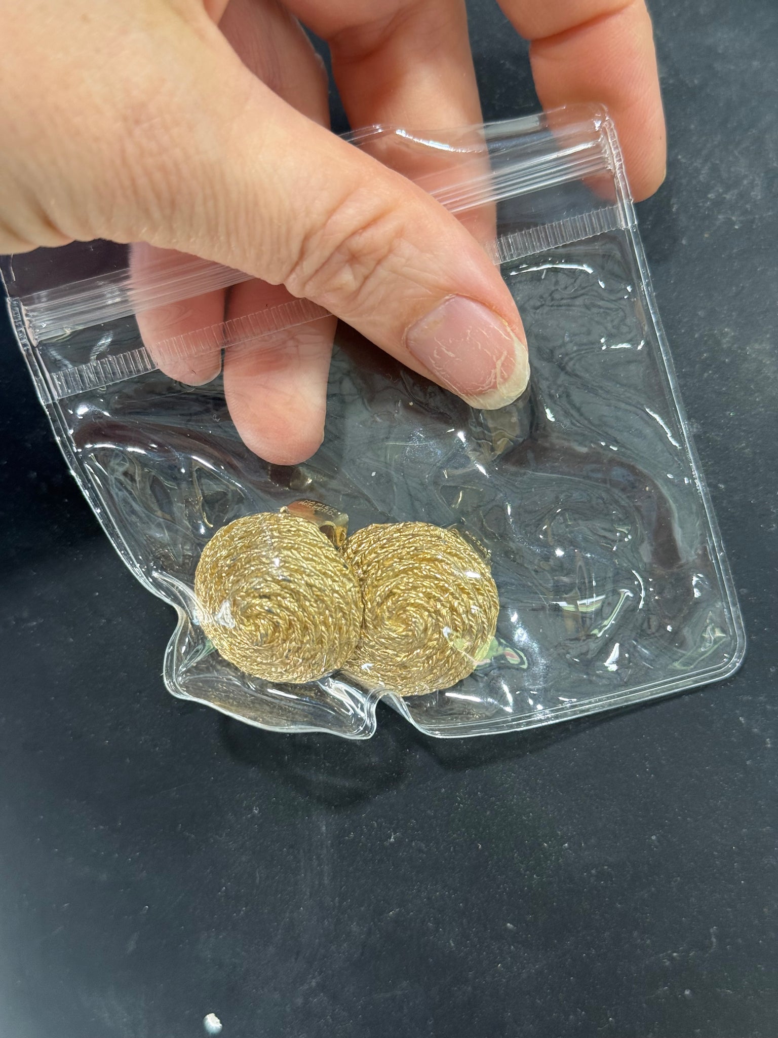 Vintage Gold Round Rope Napier Clip On Earrings