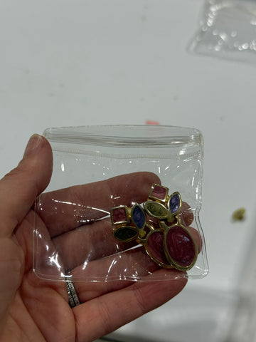 New Old Stock Metal and Acrylic Post Earrings