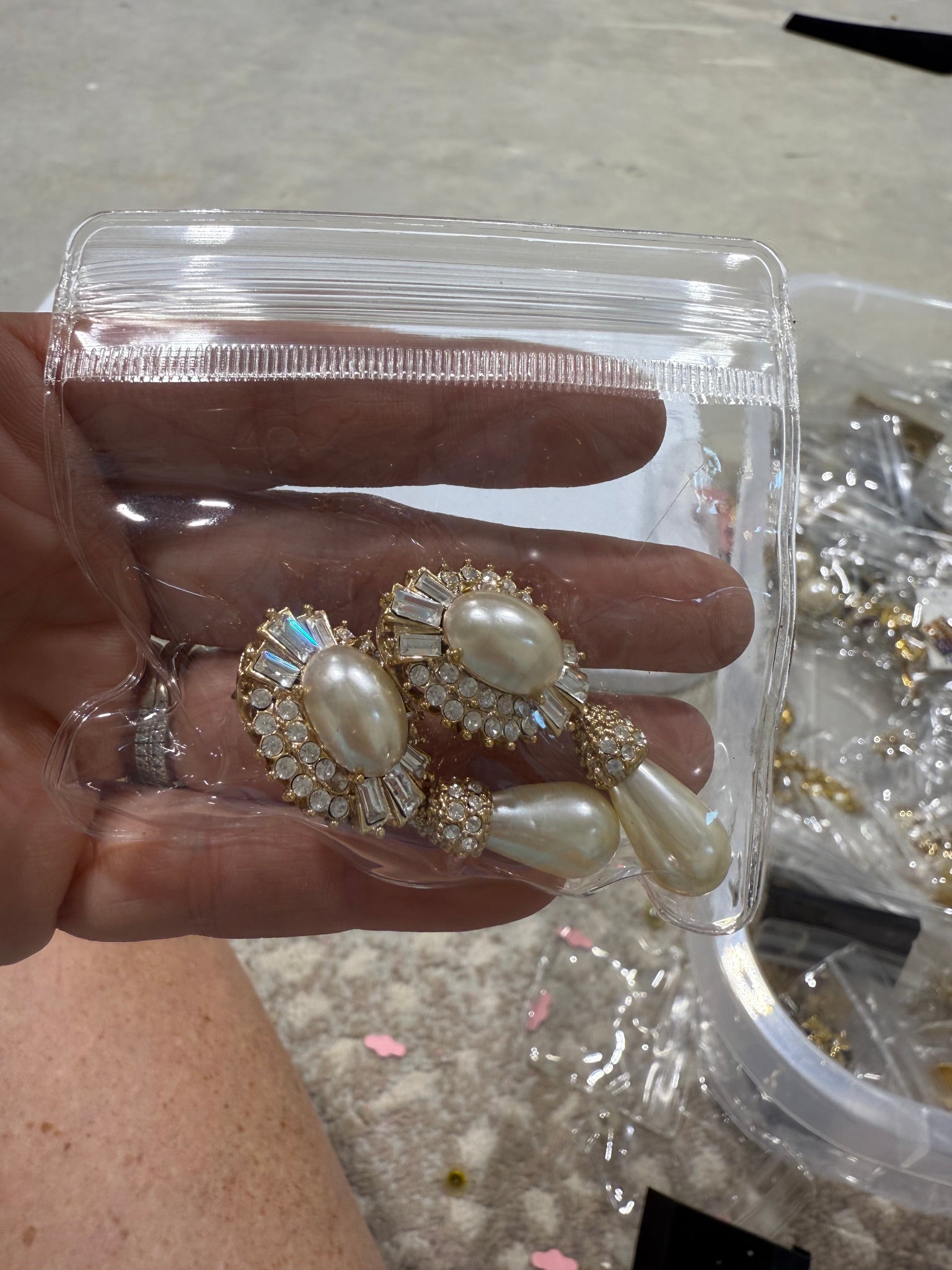 Vintage CZ Pearl Drop Earrings
