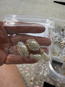 Vintage CZ Pearl Drop Earrings