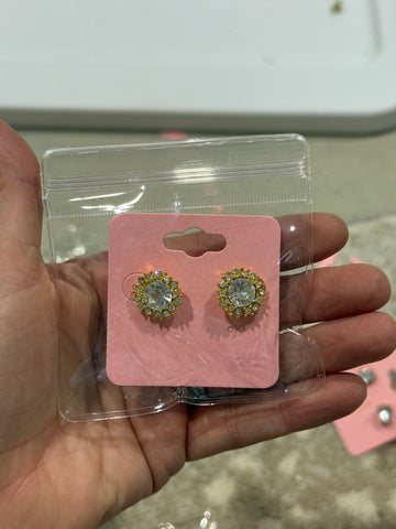 Vintage Marvella Topaz and CZ Stud Post Earrings