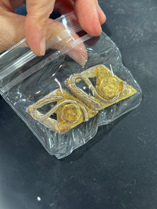 Vintage Diamond Detailed Clip On Earrings