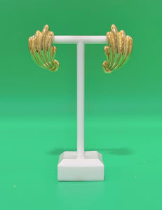 Vintage Gold Heavy Ornate Post Earrings