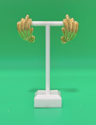 Vintage Gold Heavy Ornate Post Earrings