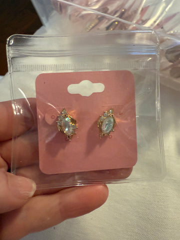 Vintage Cz Ornate Stud Post Earrings
