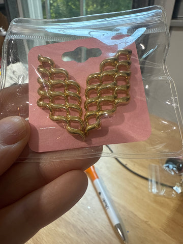Vintage Large Cage Gold Post Earrings