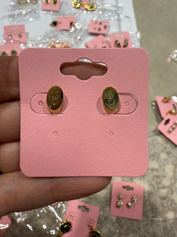 Vintage Gold “G” Engraved Post Studs
