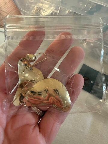 Vintage Gold Drop Plate Earrings