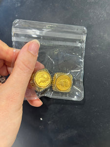 Vintage Gold Coin Stud Clip On Earrings