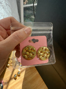 Vintage Small Round Gold Stud Earrings