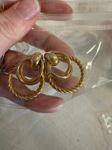 Vintage Gold Post Textured Earrings