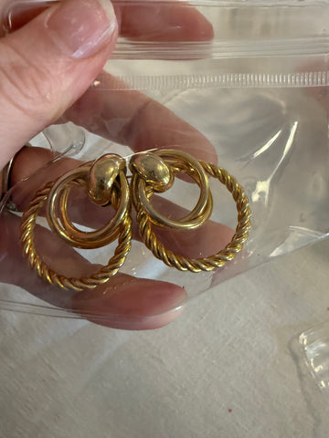 Vintage Gold Post Textured Earrings