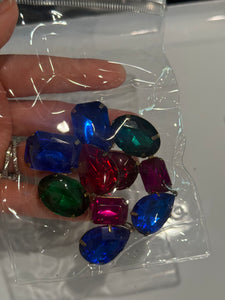 Vintage Large Colorful Cabochon Drop Earring