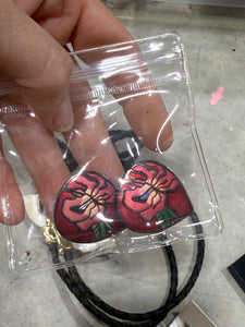Vintage Shimmer Acrylic Painted Rose Clip On Earrings
