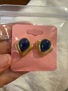 Vintage Gold with Blue Stone Pist Studs