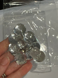 Vintage Large Clear Cabochon Acrylic Clip On Earrings