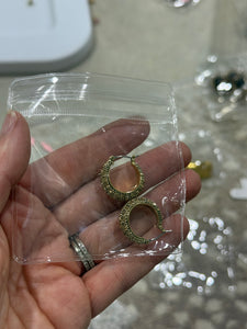 Vintage Petite Napier Rhinestone Post Hoop Earrings